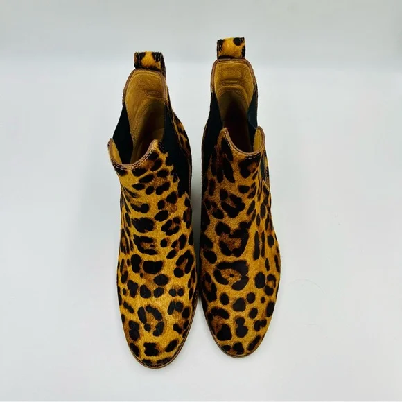 Madewell boots Regan Chelsea boots leopard print calf fur boots women size 6.5 - Picture 7 of 12